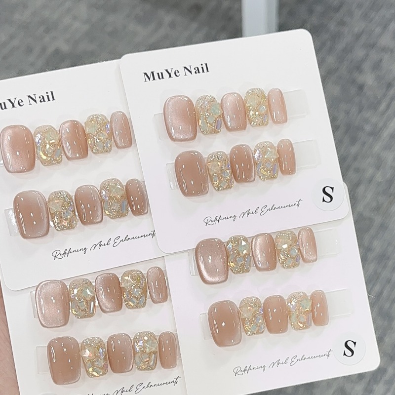 Nail Art Pink - 24pcs Summer Short Presss on Nails
