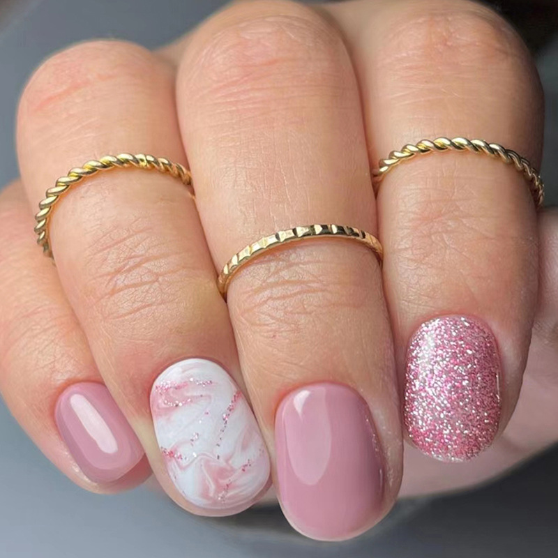 Nail Art French Nails - 24Pcs French Color Simple Fashionable Press