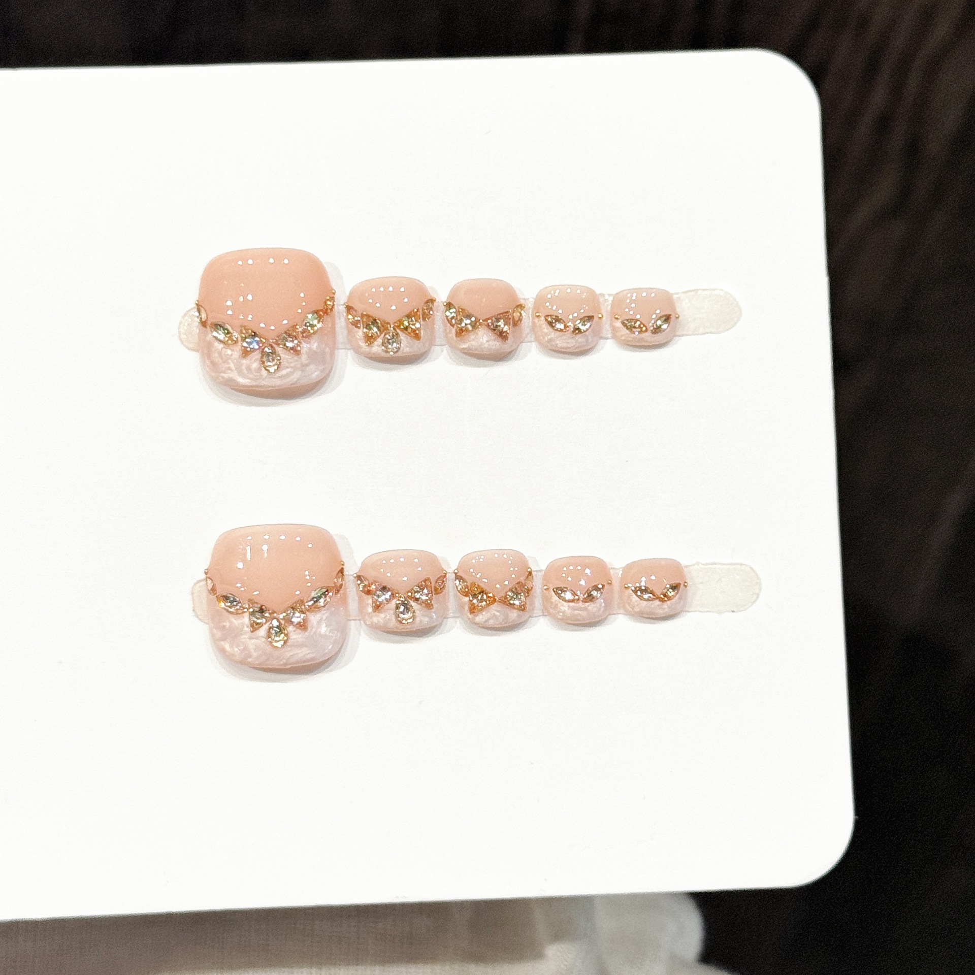 Nail Art Pink - 10pcs Handmade Pressed Foot Nails Art,
