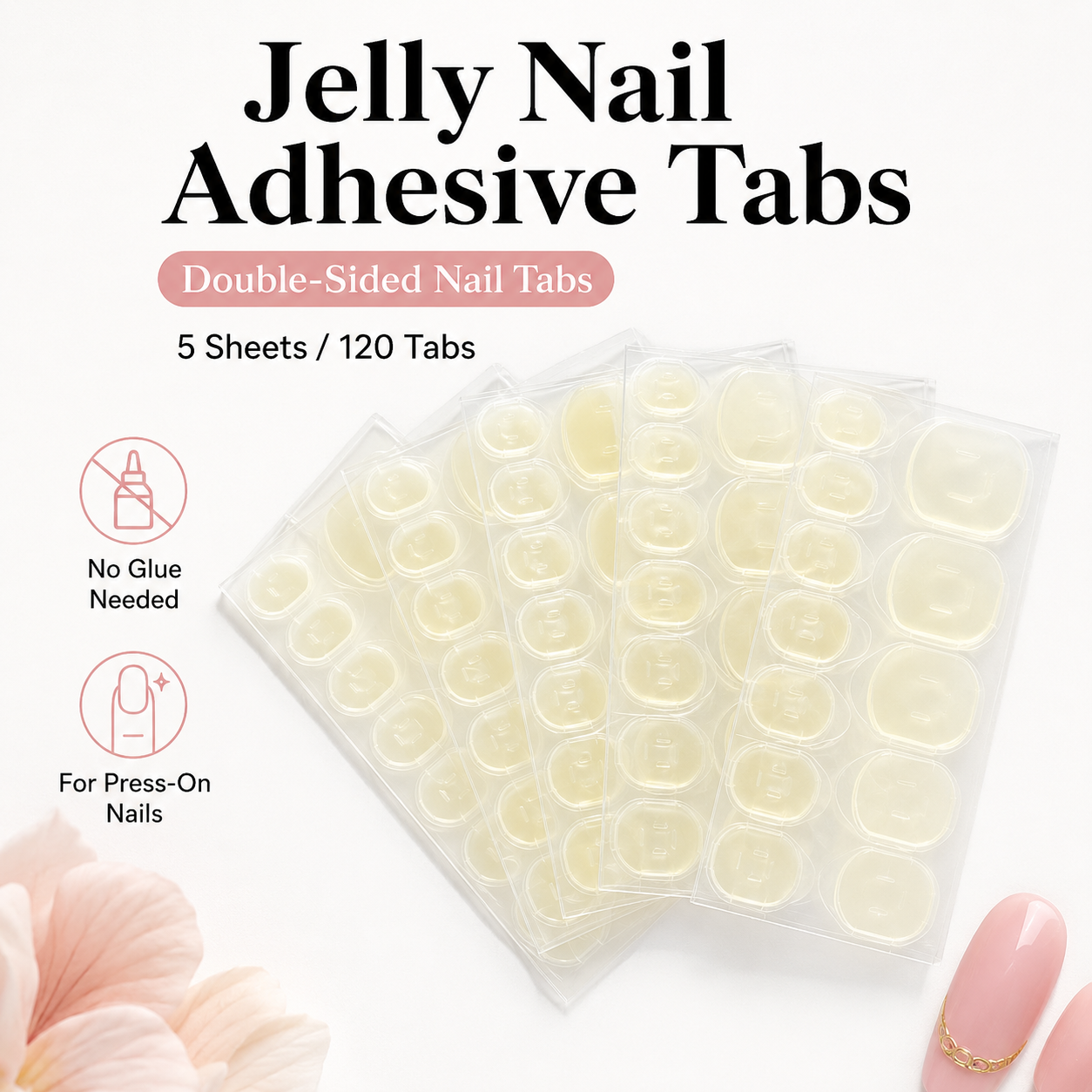 Nail Art Jelly - 5 Sheets 120 Tabs Jelly Nail