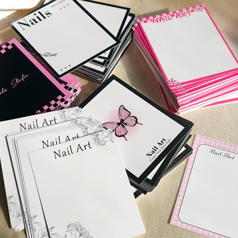 Nail Art Navy - 20 Sheets Press-On Nail Butterfly Cardboard