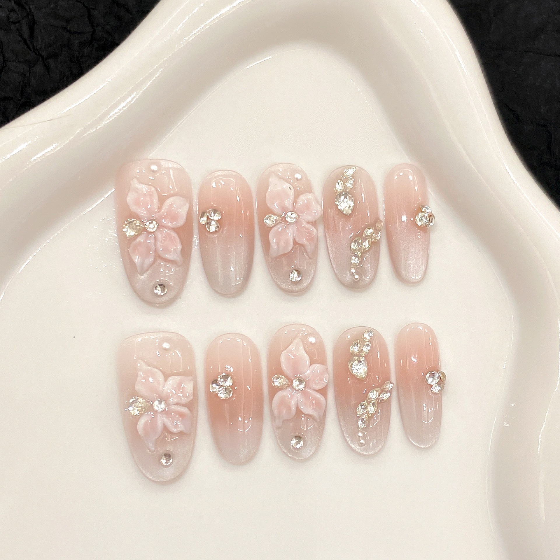 Nail Art Full Design - 10Pcs Aurora Handmade Press on Nails