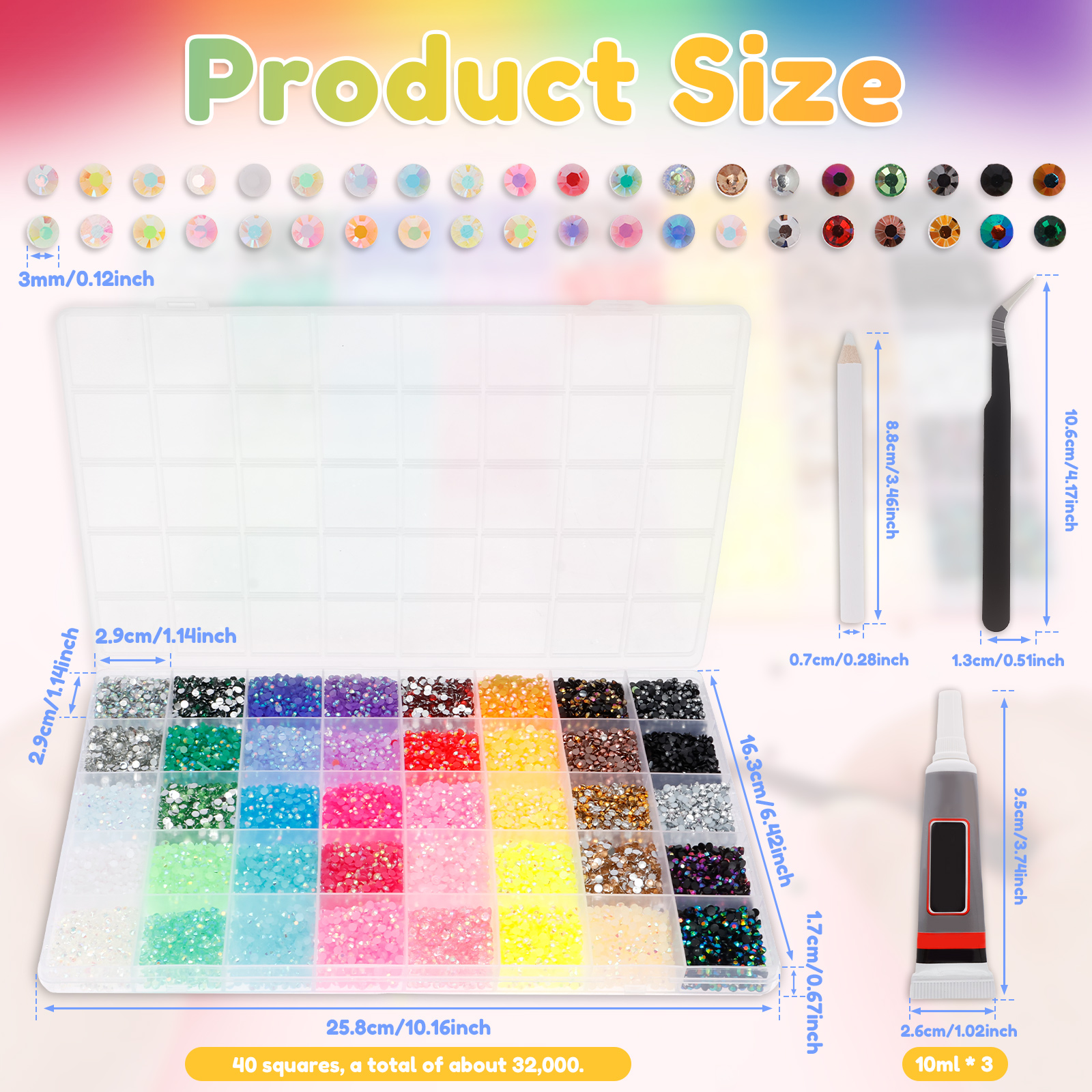 32000pcs Resin Jelly Rhineston - огляд і ціна Nail Art Jelly