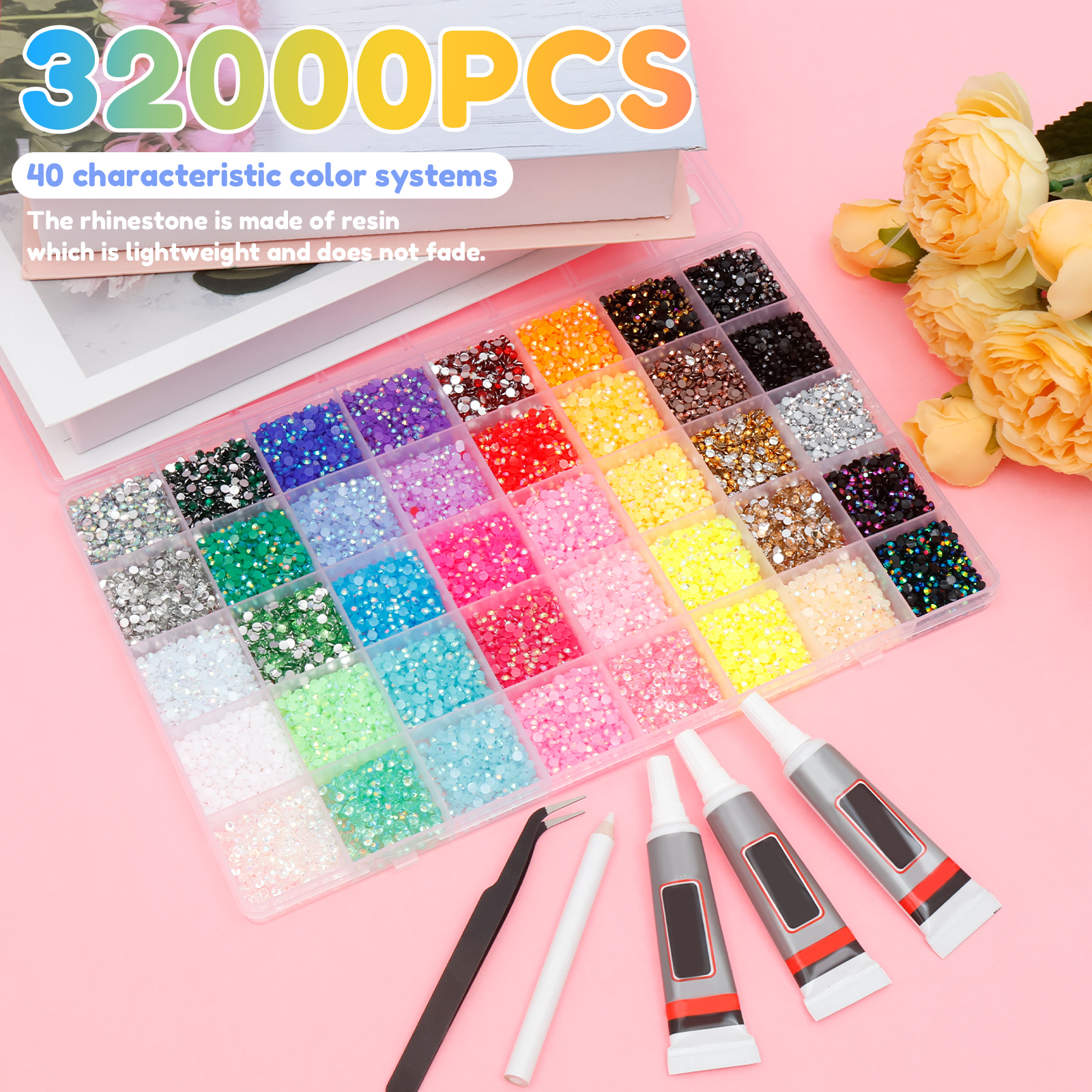 32000pcs Resin Jelly Rhineston - огляд і ціна Nail Art Jelly