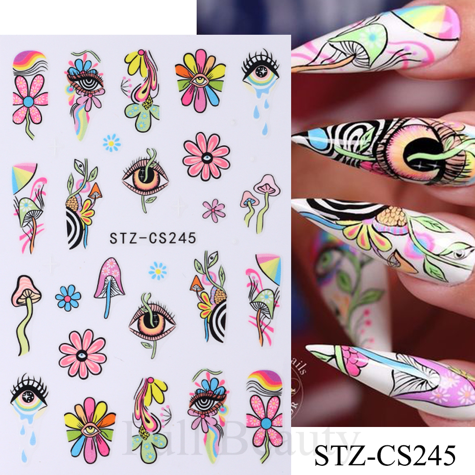 9pcs Evil Eye Flower Nail Stic - огляд і ціна Nail Art Full Design