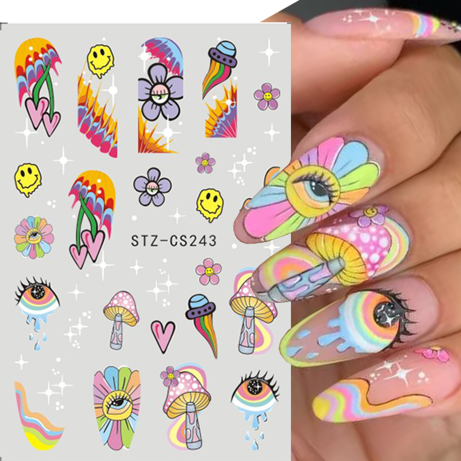 9pcs Evil Eye Flower Nail Stic - огляд і ціна Nail Art Full Design