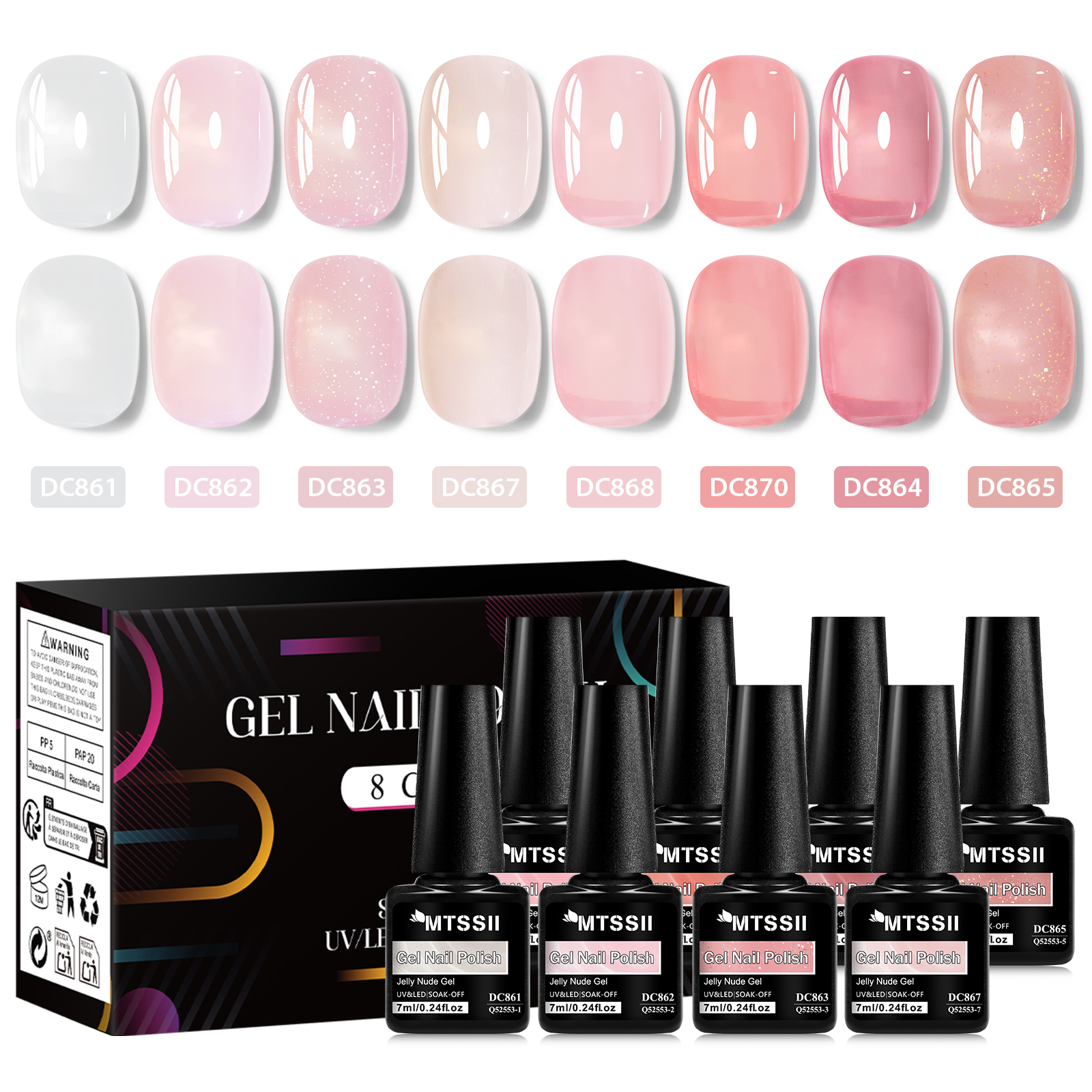 8pcs Nude Jelly Gel Nail Polis - огляд і ціна Nail Art Jelly
