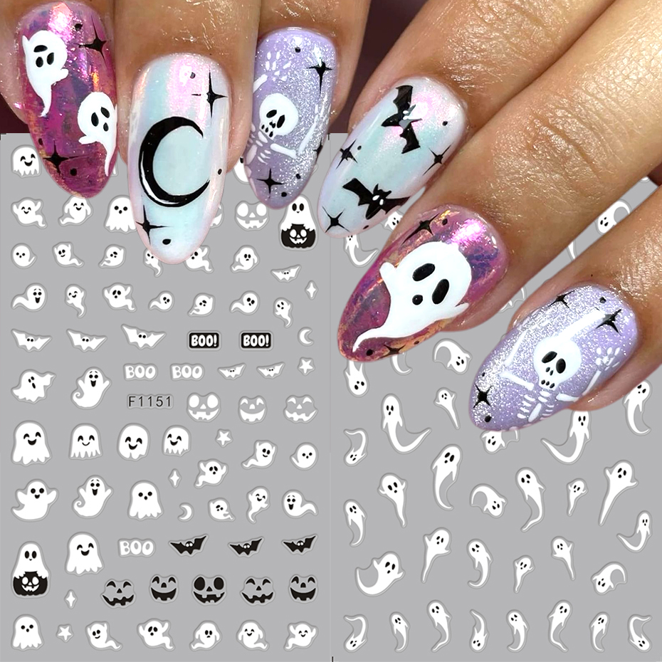 2pcs Luminous Halloween Spooky - огляд і ціна Nail Art Full Design