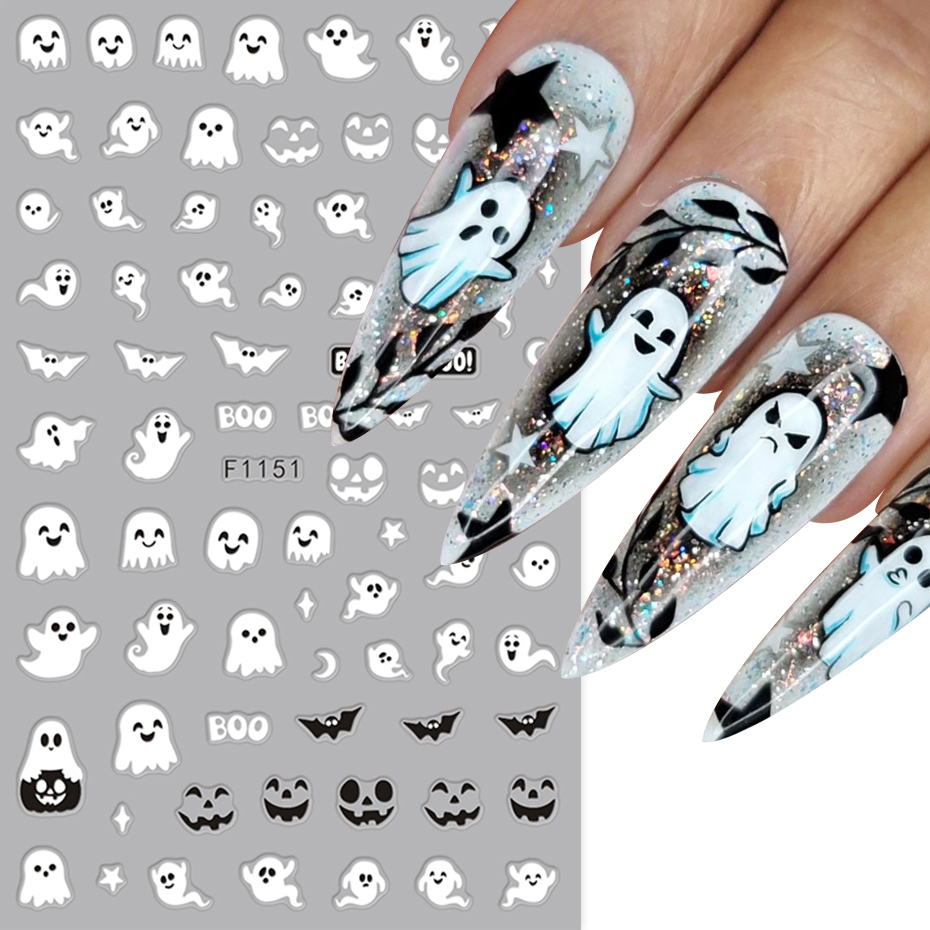 2pcs Luminous Halloween Spooky - огляд і ціна Nail Art Full Design
