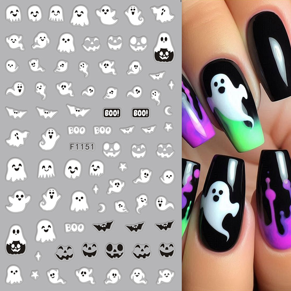 2pcs Luminous Halloween Spooky - огляд і ціна Nail Art Full Design