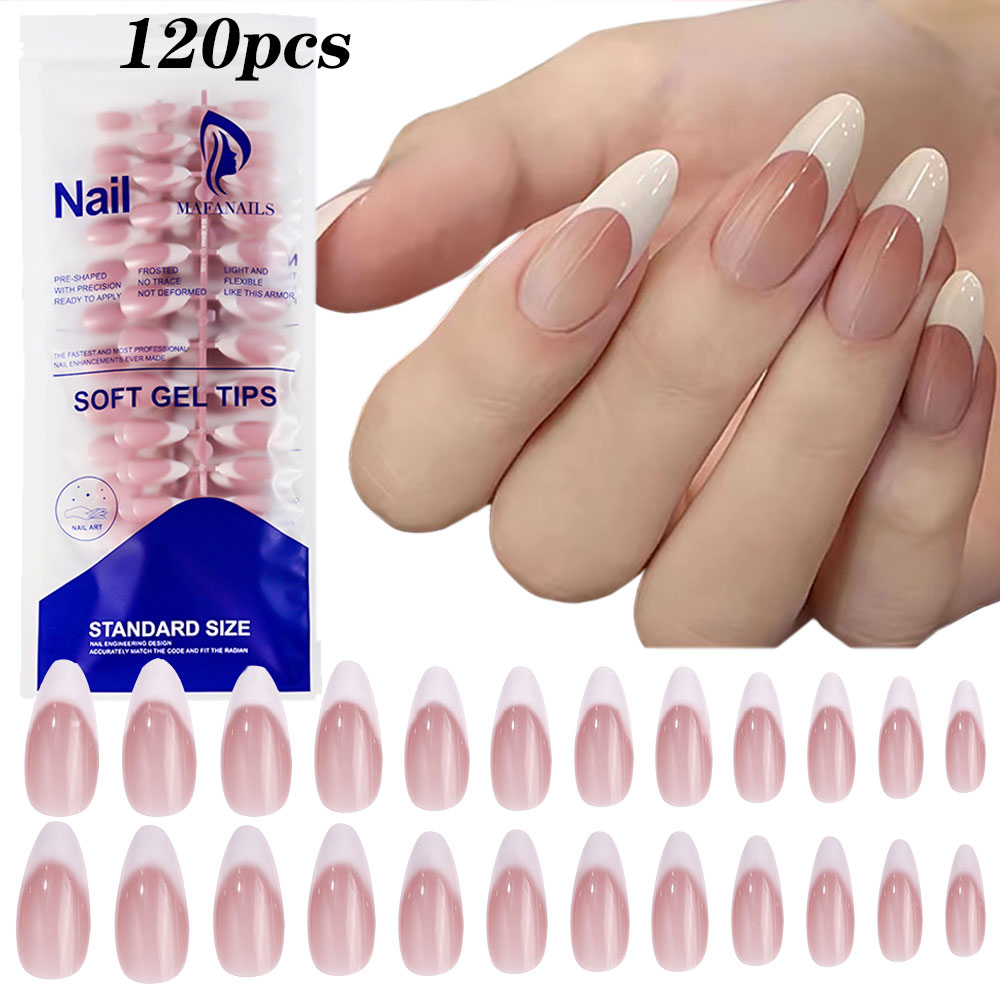 120pcs Pink Medium Almond Fren - огляд і ціна Nail Art Pink