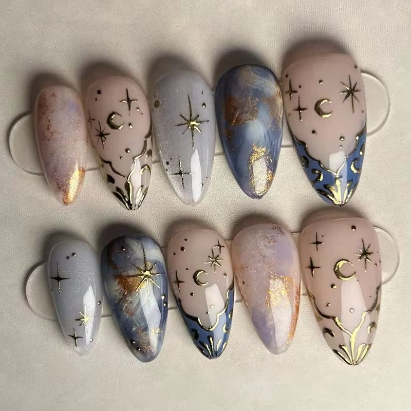 24Pcs Short Almond Nails Set F - огляд і ціна Nail Art Jelly