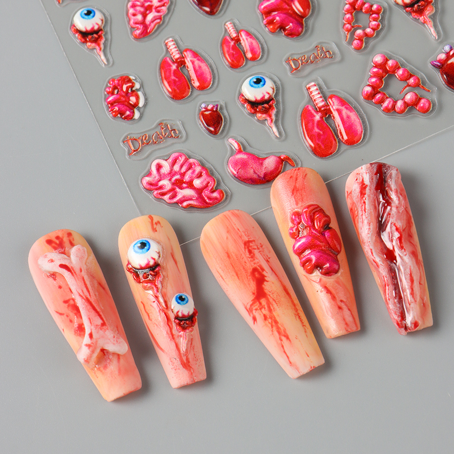 2pcs 3D Halloween Nail Sticker - огляд і ціна Nail Art Full Design