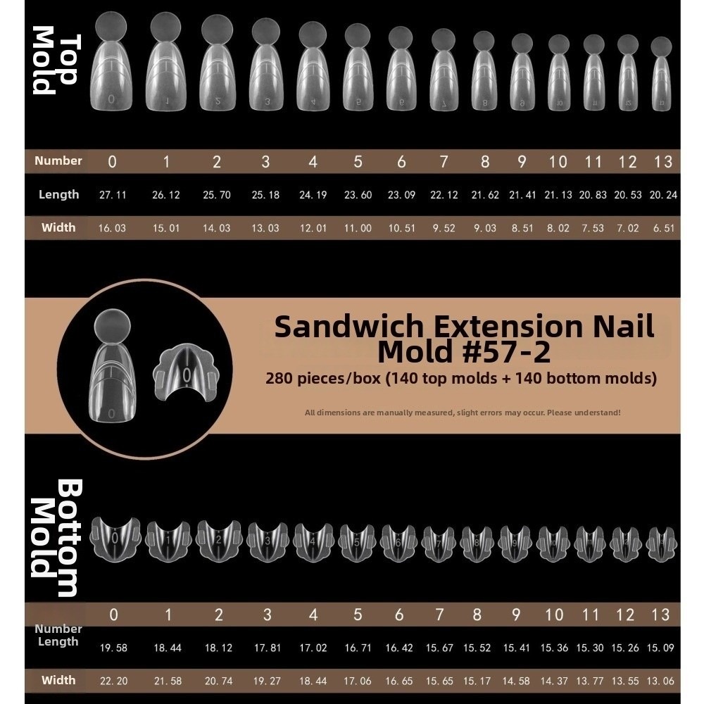 280pcs 14 Sizes Sandwich Dual  - огляд і ціна Nail Extension Form