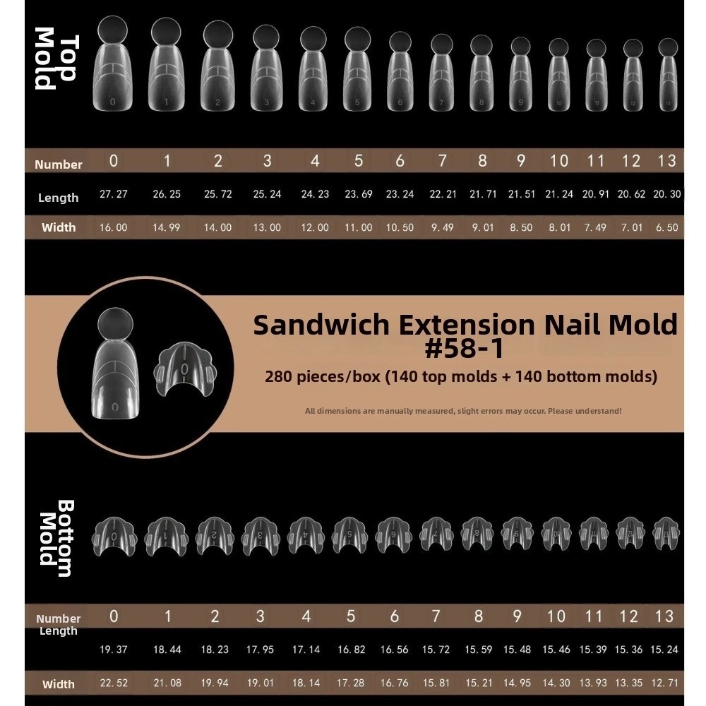 280pcs 14 Sizes Sandwich Dual  - огляд і ціна Nail Extension Form