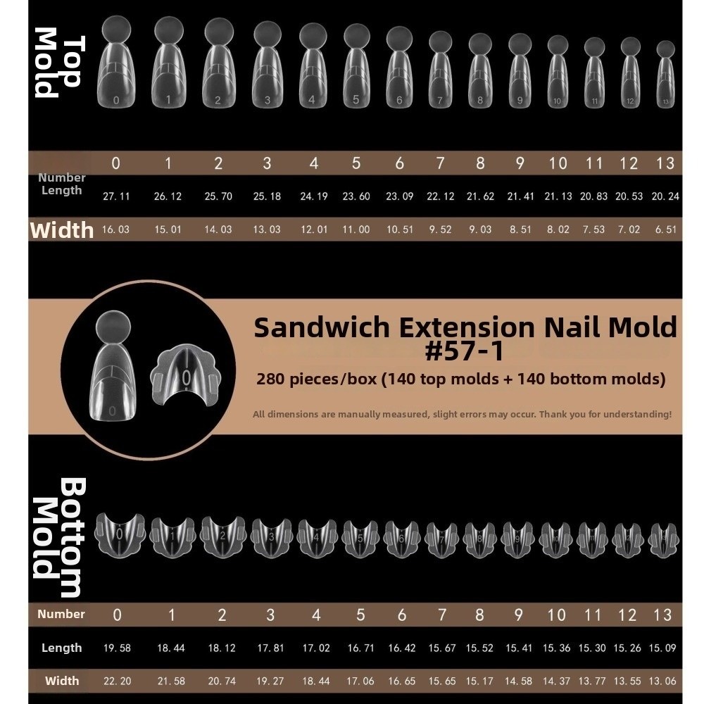 280pcs 14 Sizes Sandwich Dual  - огляд і ціна Nail Extension Form