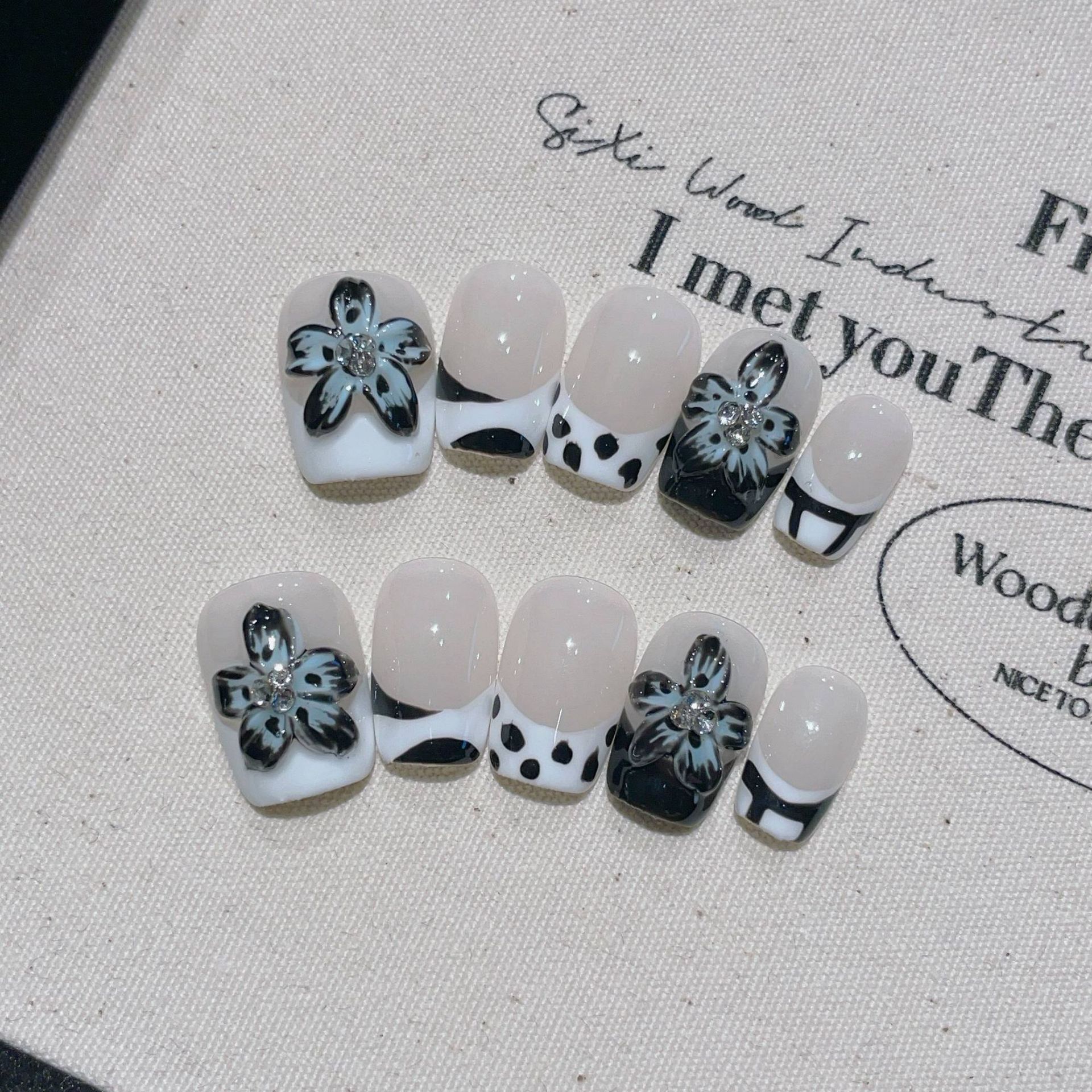 10pcs Butterfly Flower Fake Na - огляд і ціна Nail Art French Nails