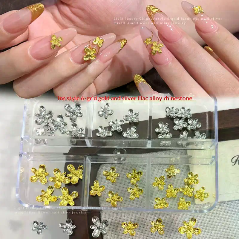20/30pcs 3D Alloy Flower Nail  - огляд і ціна Nail Art Lilac