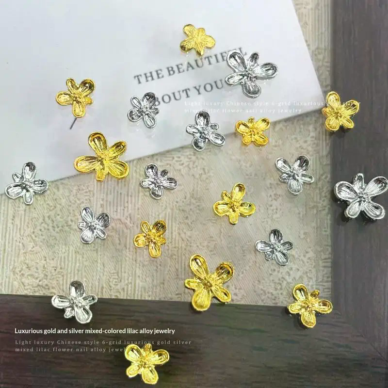 20/30pcs 3D Alloy Flower Nail  - огляд і ціна Nail Art Lilac