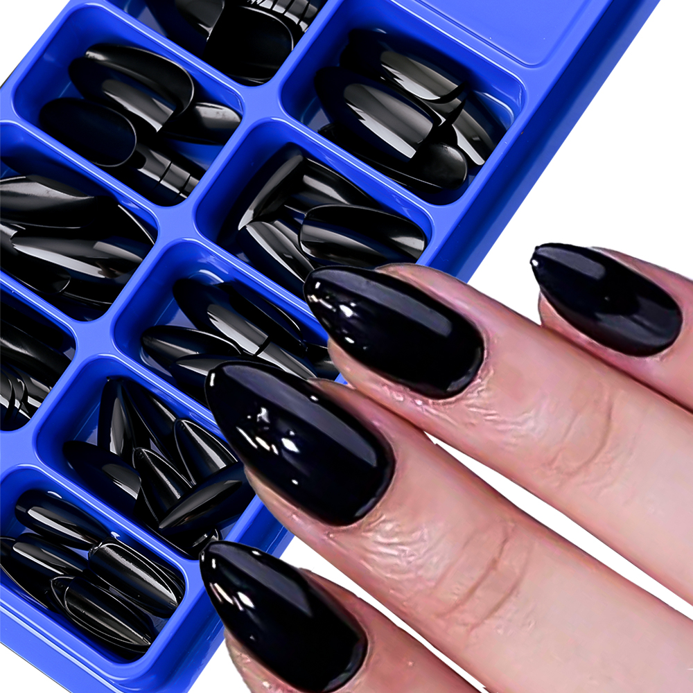 100Pcs Almond Press on Nails M - огляд і ціна Nail Art Pink