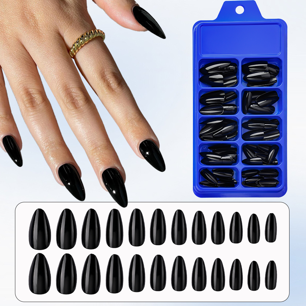100Pcs Almond Press on Nails M - огляд і ціна Nail Art Pink