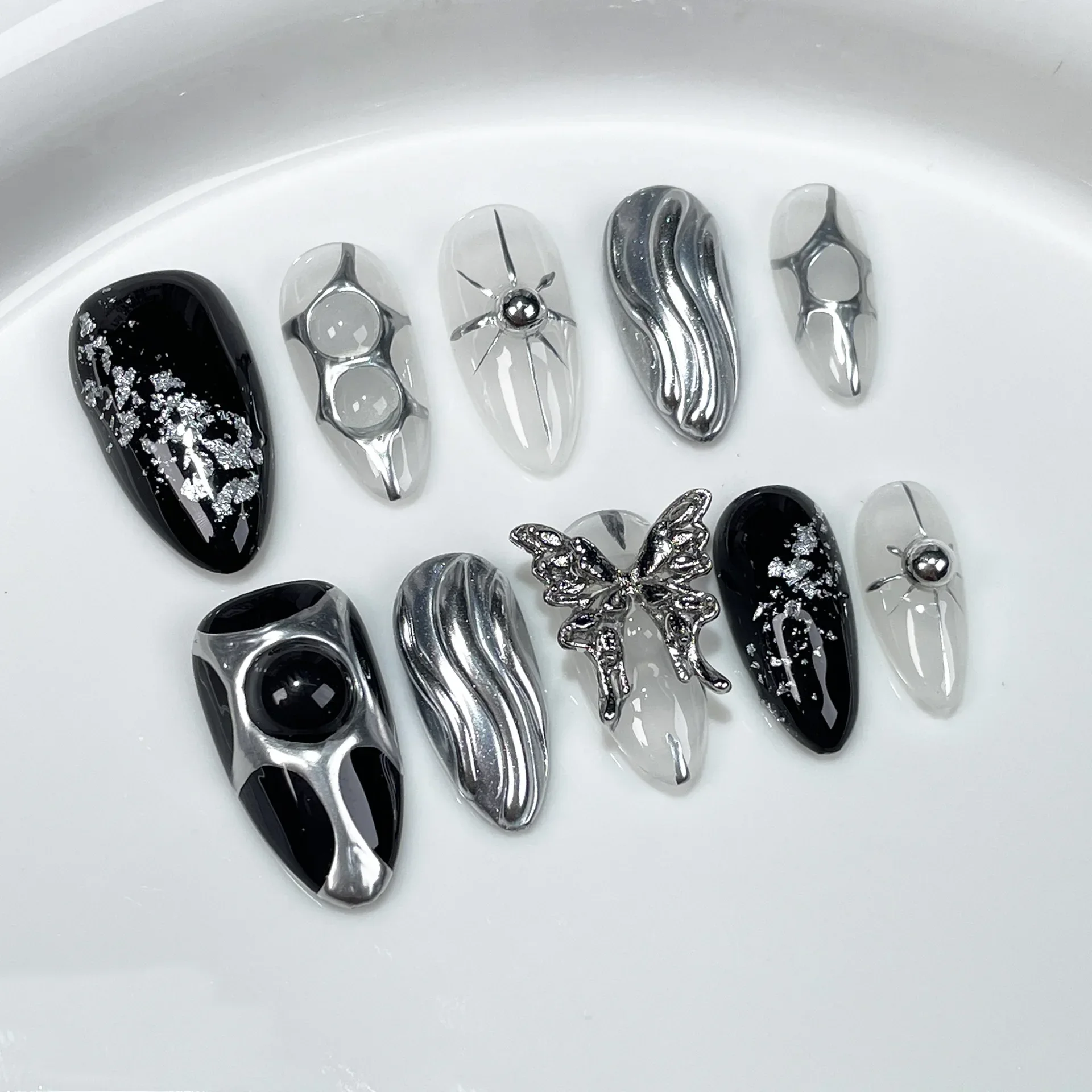 10Pc Hot Cool Press On Nails D - огляд і ціна Nail Art Pink