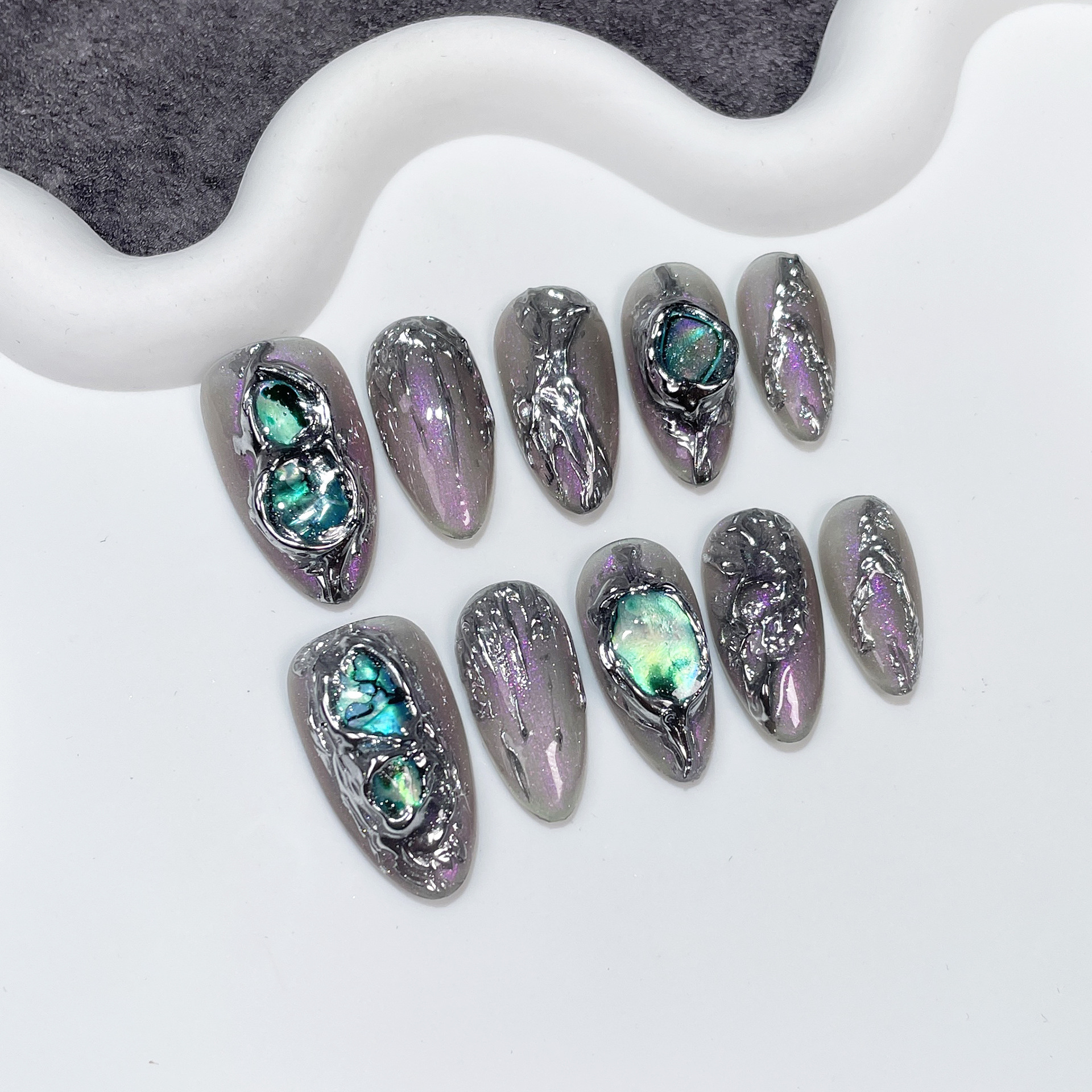 10Pc Hot Cool Press On Nails D - огляд і ціна Nail Art Pink
