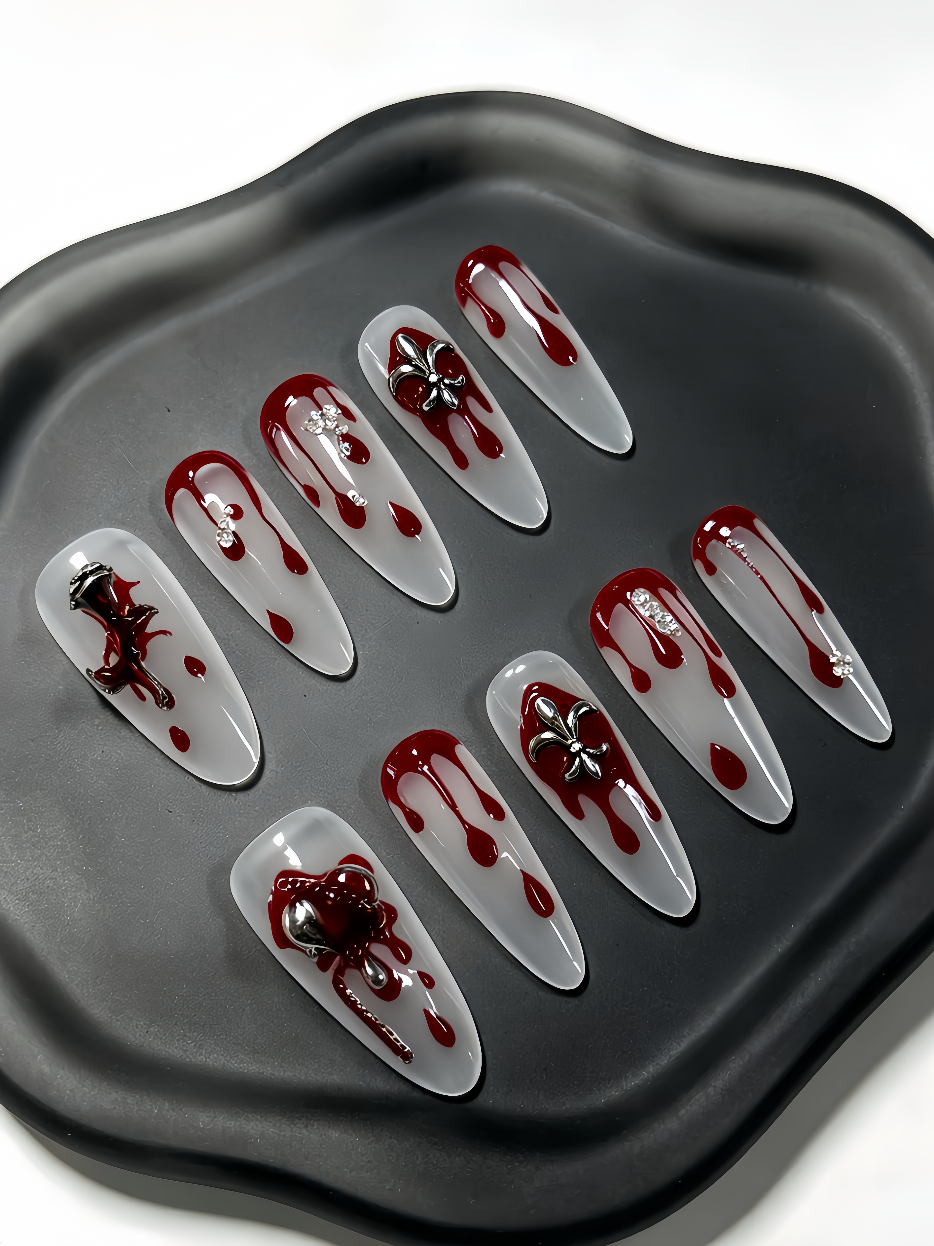 10 Long Waterdrop-Shaped Press - огляд і ціна Nail Art Jelly