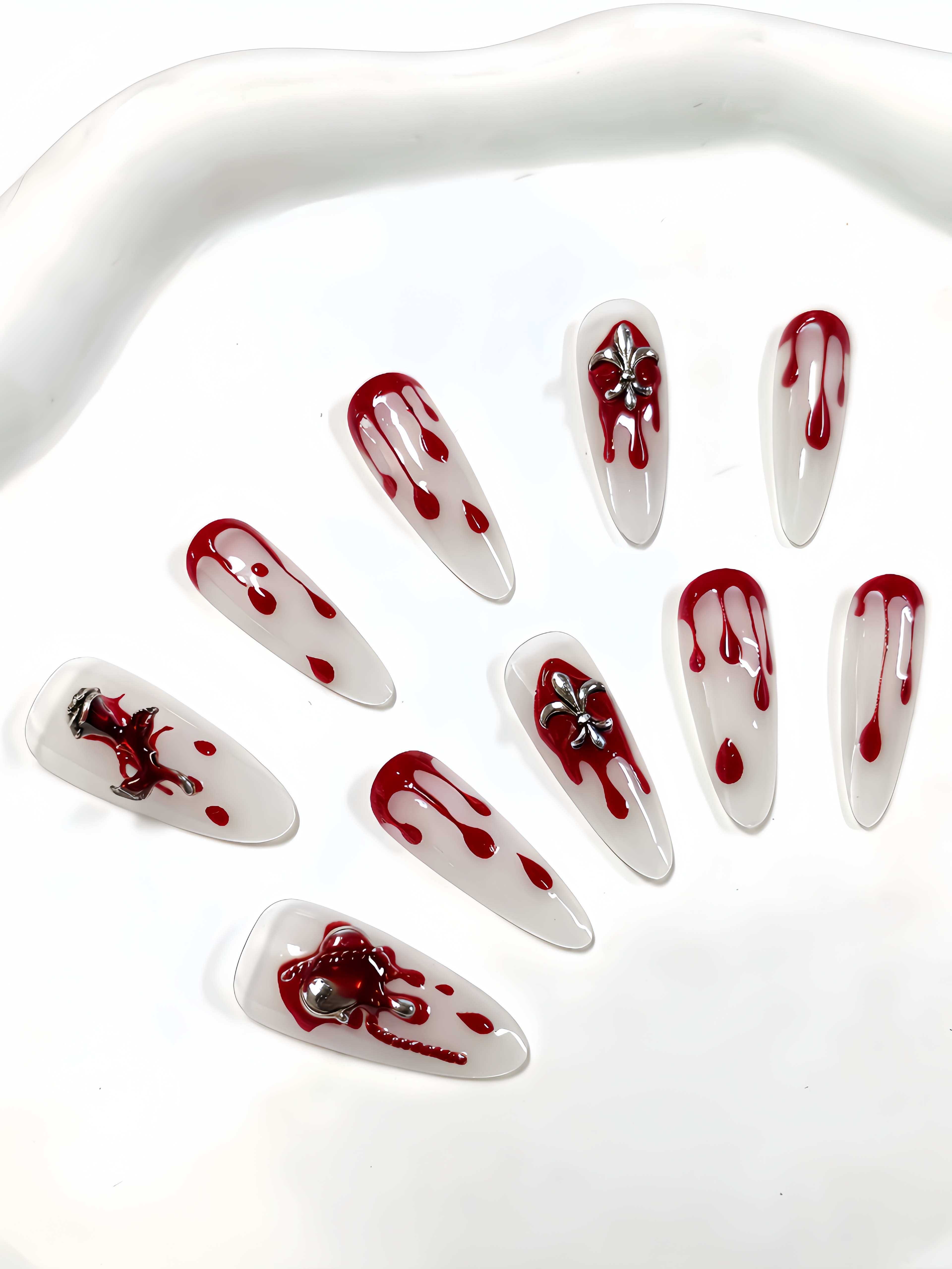 10 Long Waterdrop-Shaped Press - огляд і ціна Nail Art Jelly