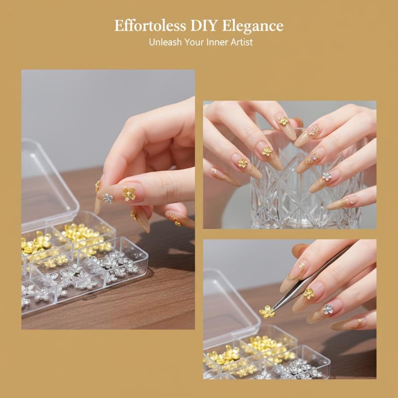 20/30pcs 3D Alloy Flower Nail  - огляд і ціна Nail Art Lilac