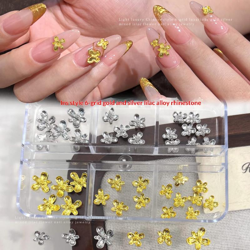20/30pcs 3D Alloy Flower Nail  - огляд і ціна Nail Art Lilac