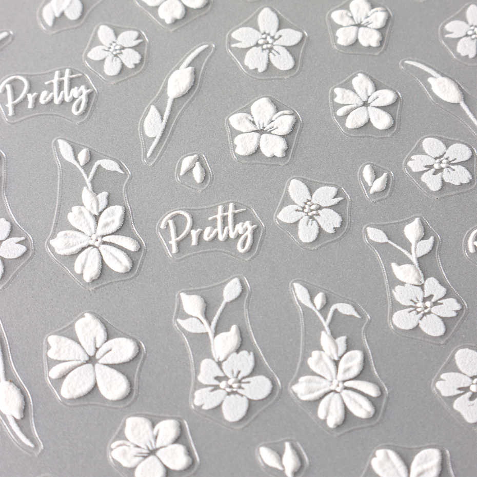 2pcs White Flower 3D Nail Art  - огляд і ціна Nail Art Full Design