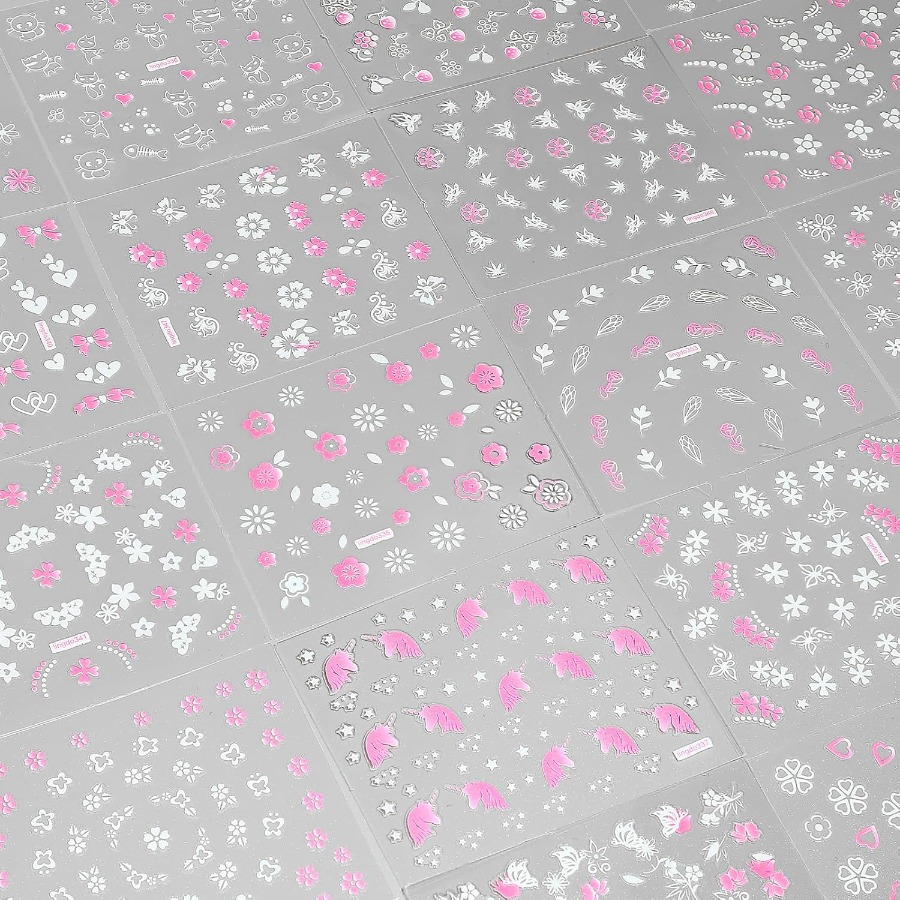 30 Sheets 3D Self Adhesive Flo - огляд і ціна Nail Art Pink