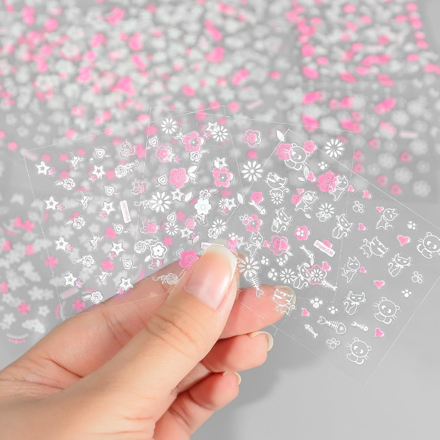 30 Sheets 3D Self Adhesive Flo - огляд і ціна Nail Art Pink