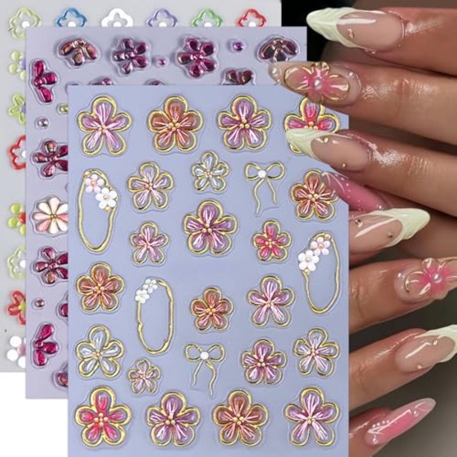 3 Sheets Flower Nail Art Stick - огляд і ціна Nail Art Jelly