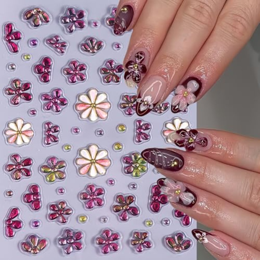 3 Sheets Flower Nail Art Stick - огляд і ціна Nail Art Jelly