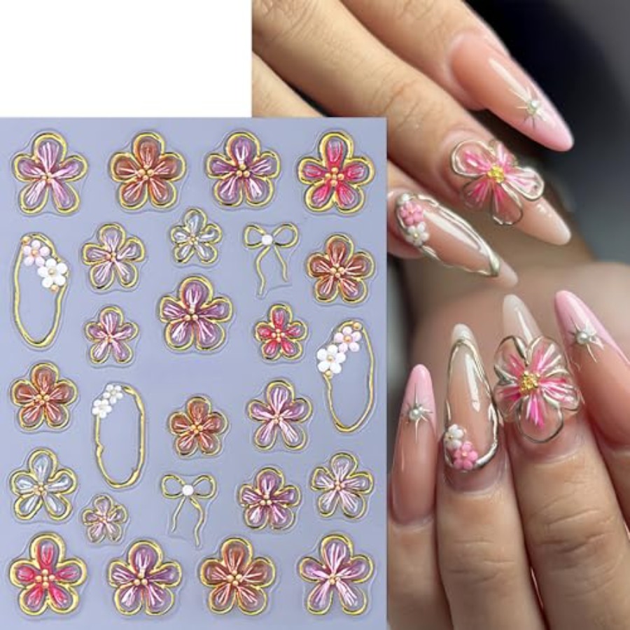 3 Sheets Flower Nail Art Stick - огляд і ціна Nail Art Jelly
