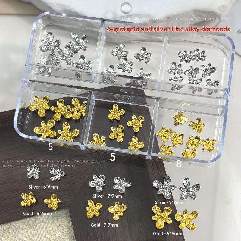20/30pcs 3D Alloy Flower Nail  - огляд і ціна Nail Art Lilac