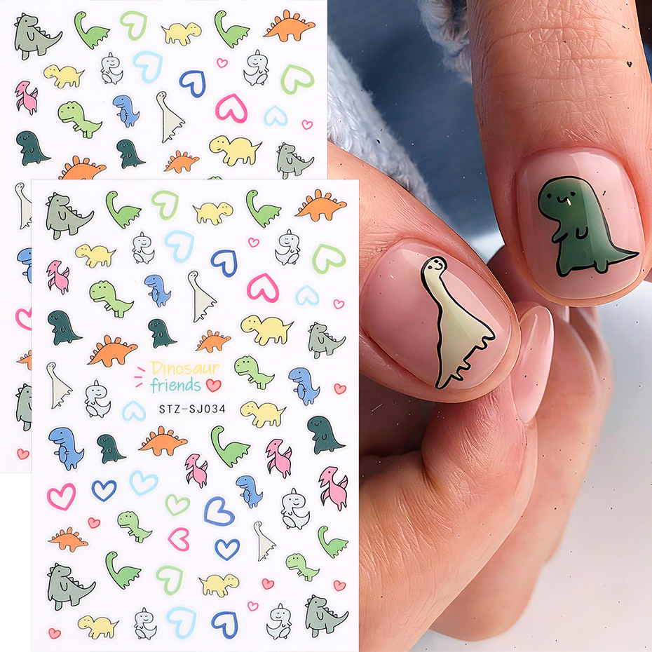 2pcs Cartoon Dinosaur Nail Sti - огляд і ціна Nail Art Full Design