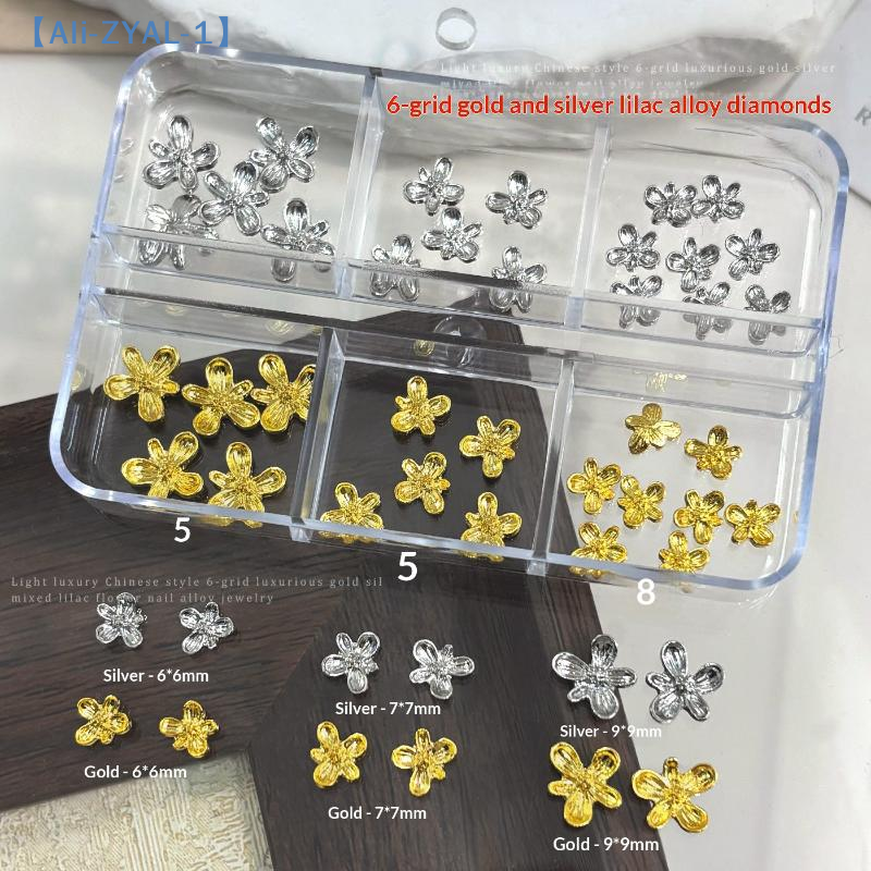 20/30pcs 3D Alloy Flower Nail  - огляд і ціна Nail Art Lilac
