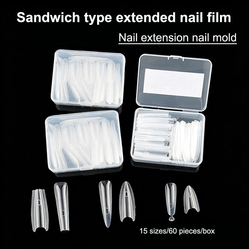 60pcs/box Coffin Dual Nail For - огляд і ціна Nail Extension Form
