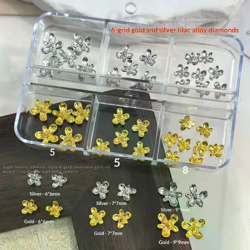 20/30pcs 3D Alloy Flower Nail  - огляд і ціна Nail Art Lilac