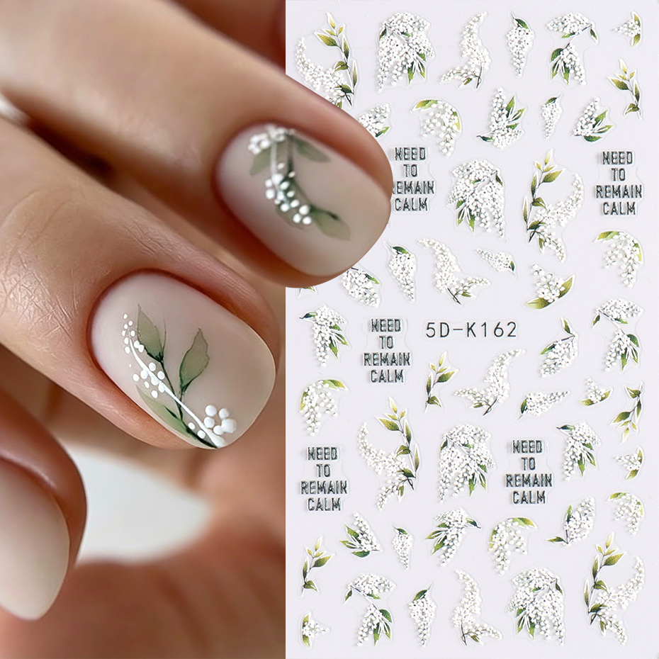 1/2pcs 5D Embossed White Lilac - огляд і ціна Nail Art Lilac