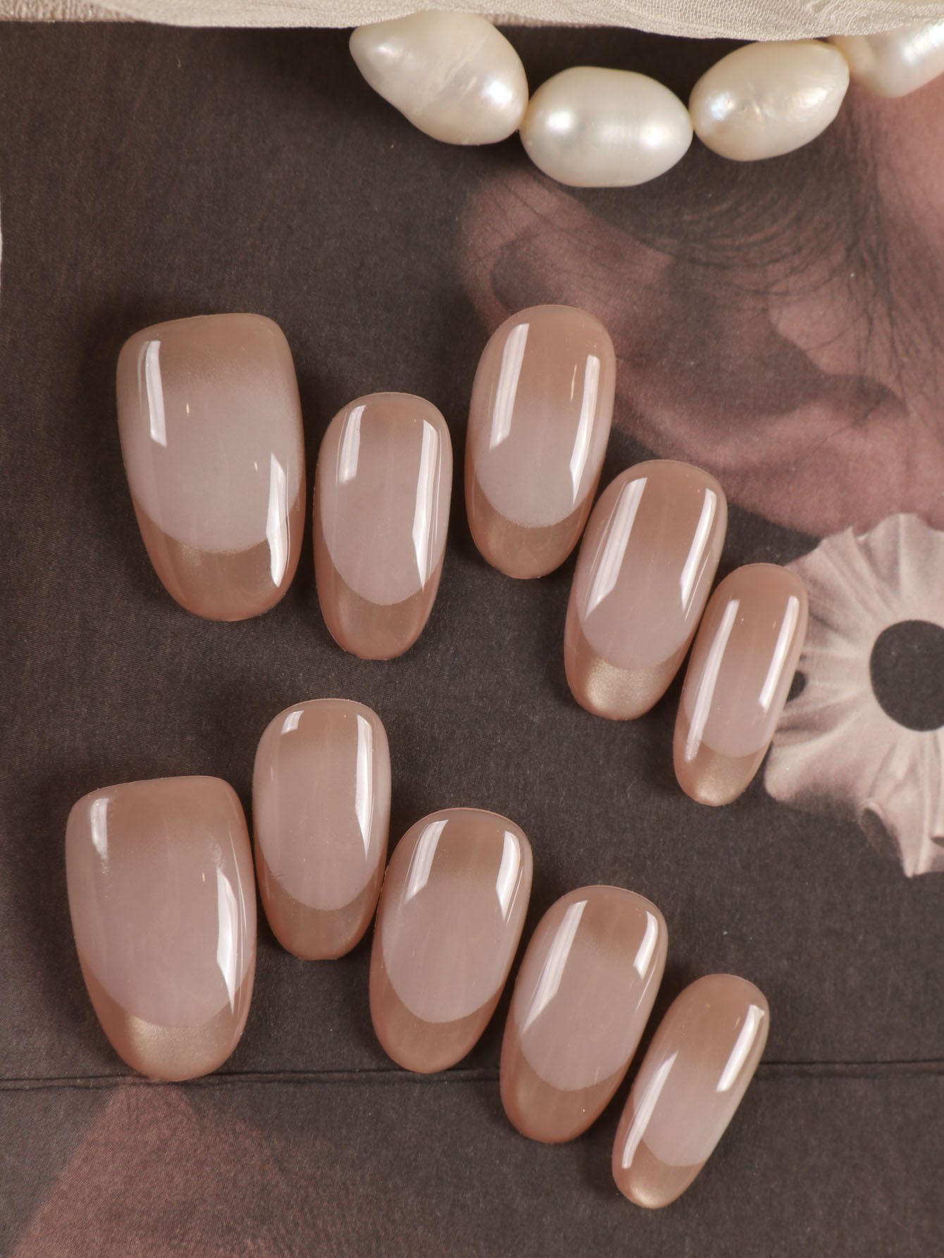 10Pcs Press on Nails Short Gol - огляд і ціна Nail Art French Nails