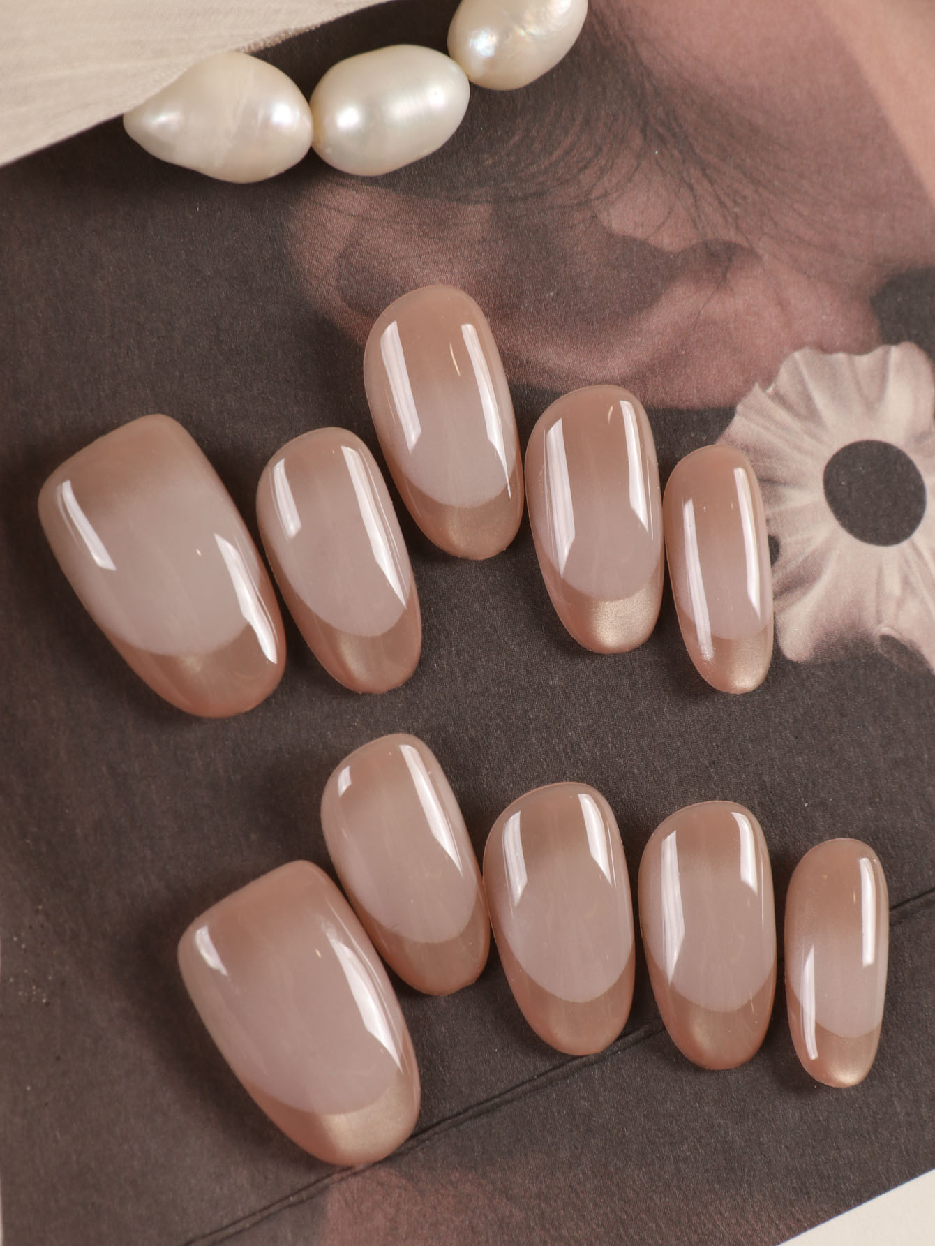 10Pcs Press on Nails Short Gol - огляд і ціна Nail Art French Nails