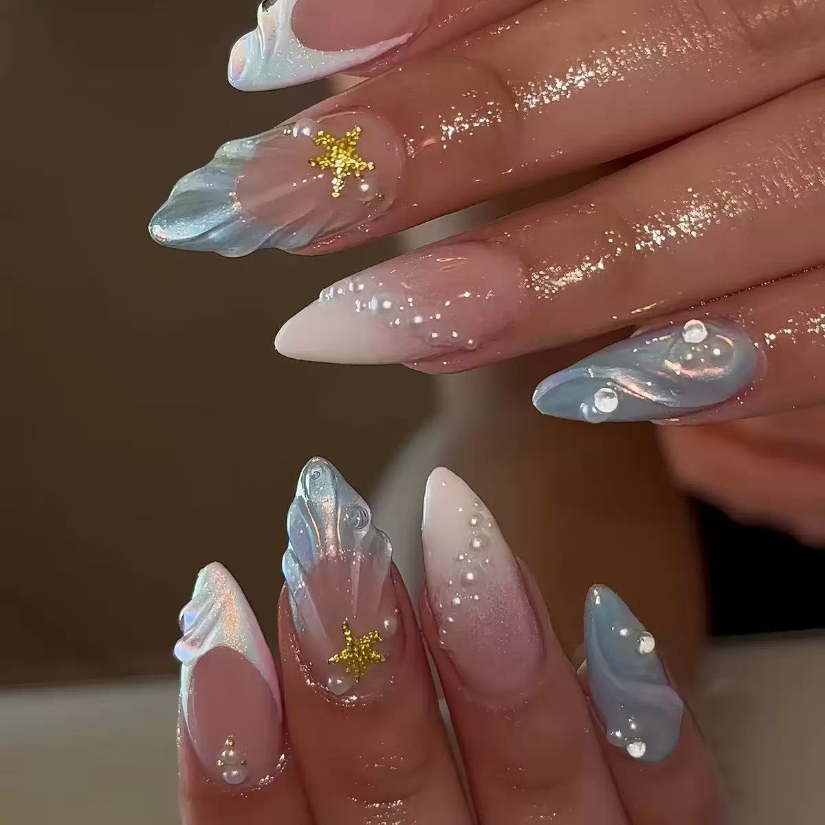 24pcs Short Oval 3D Gel Nail S - огляд і ціна Nail Art French Nails