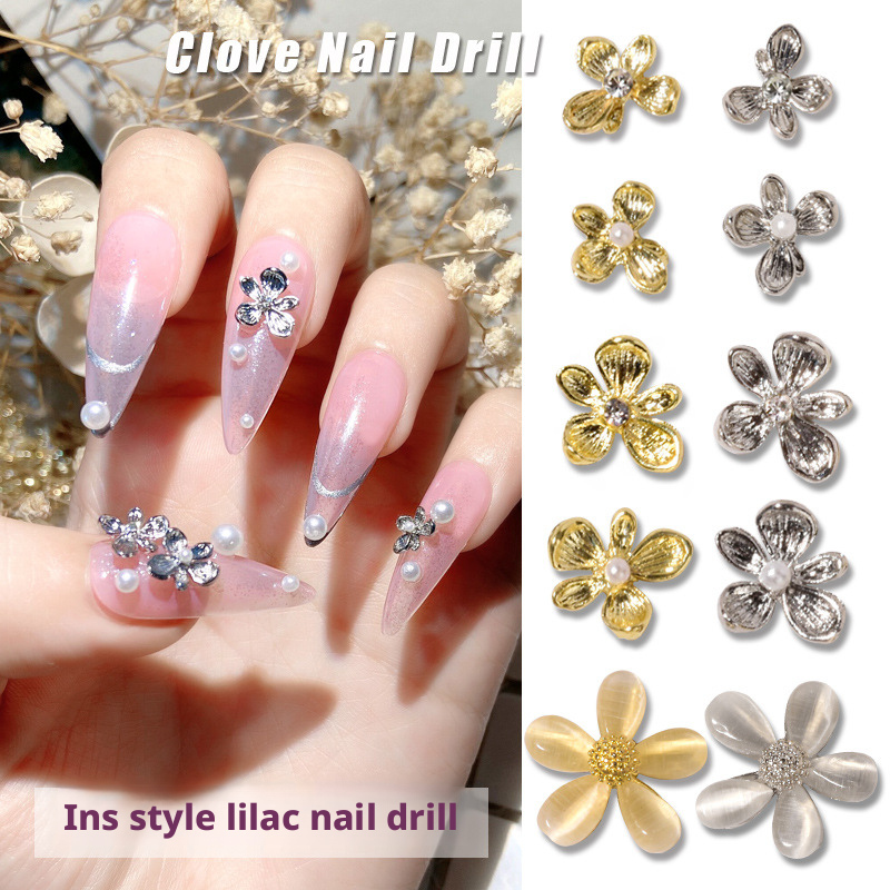 10Pcs Y2K Lilac Flower 3D Nail - огляд і ціна Nail Art Lilac