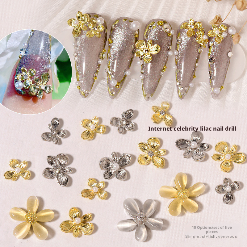 10Pcs Y2K Lilac Flower 3D Nail - огляд і ціна Nail Art Lilac