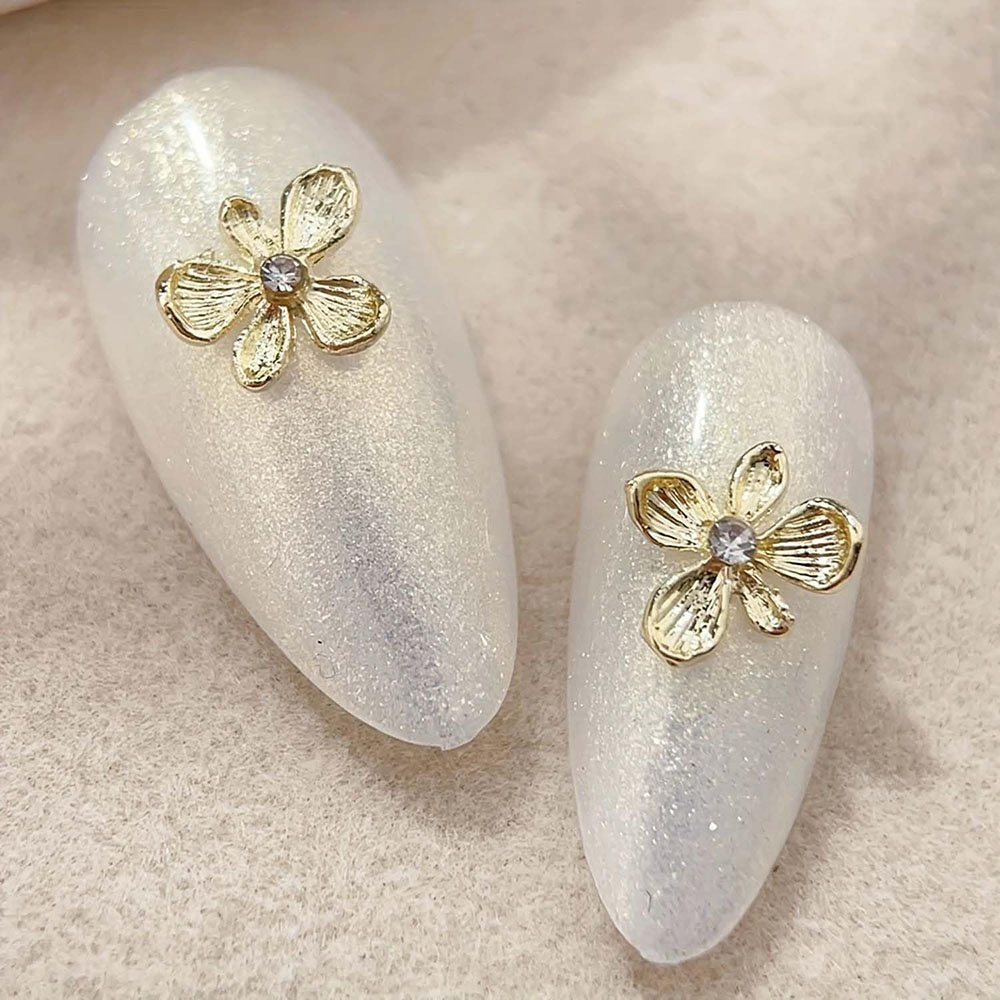 10pcs Gold Rhinestone Flower 3 - огляд і ціна Nail Art Lilac