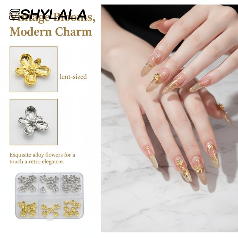 20/30pcs 3D Alloy Flower Nail  - огляд і ціна Nail Art Lilac